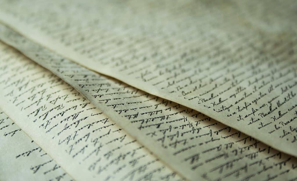 Paper with writing
