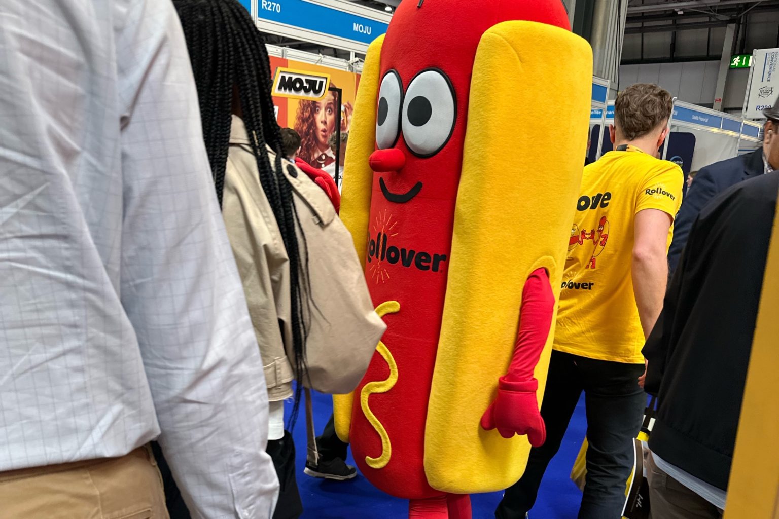 Roolover hotdog mascot