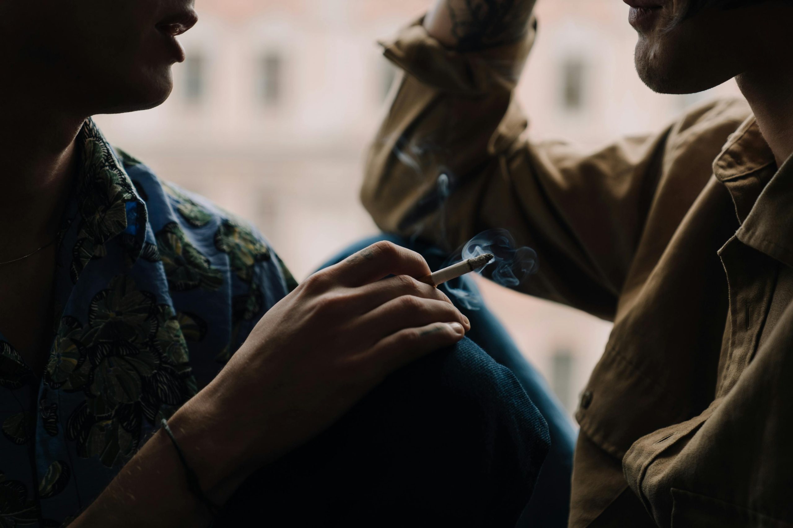 young lads smoking